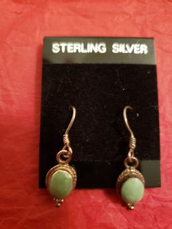 950 Sterling silver with Jade earrings, rare