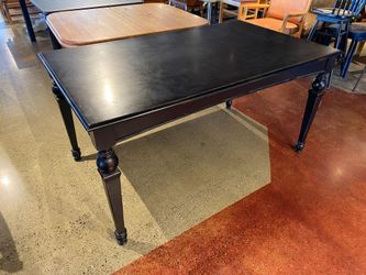 Black Rectangular Dining Table with Turned Legs