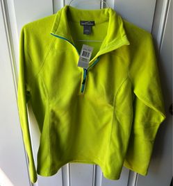 Eddie Bauer Neon Lime Half-Zip Fleece Pullover