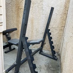 Marcy Olympic Bench Press With Squat Rack And Military Curl Bench