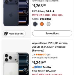 UNLOCKED iPhone 17 Pro 256GB $999 or $60 Down!