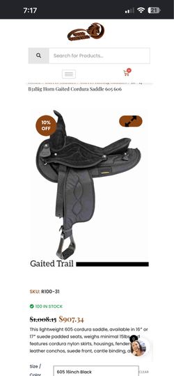 Big Horn synthetic cordura Western saddle