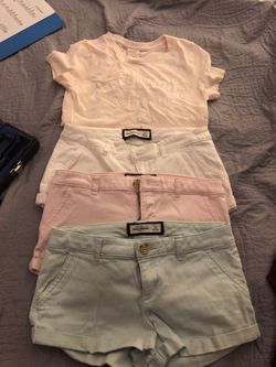Girls size 14 abercombrie 3 shorts and one T-shirt