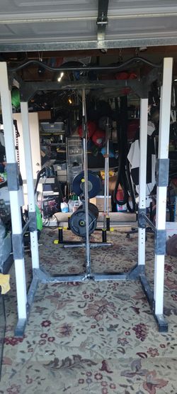 Heavy Duty Power Rack with Lat Pulldown & Low Row Attachment - Super Stable Home Gym Essential!..
