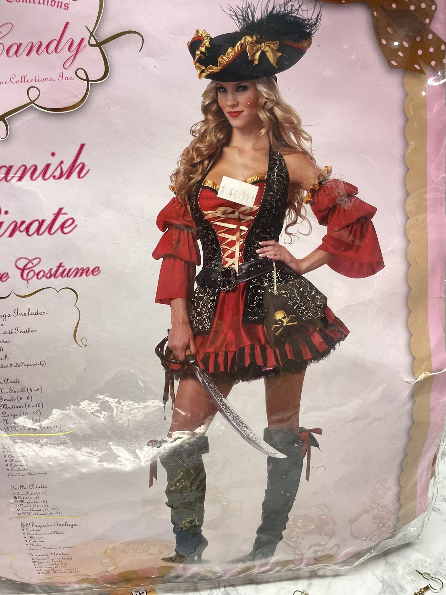 Spanish Pirate Halloween Costume With Jewelry