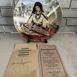 The Hamilton Collection "Sacajawea" By David Wright American Indian Plate COA