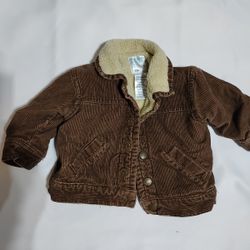 Old Navy - Toddler  Brown Corduroy Sherpa Jacket  Size 6-12 Months #A35