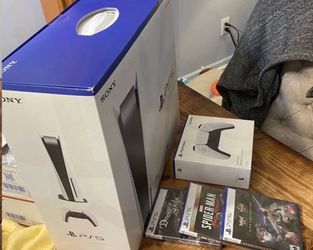 Sony PlayStation 5 PS5 Console Disc Version 3 Games + 1 Controller Bundle
