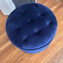 Round Blue Ottoman: LAST WEEKEND!!