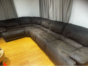 L Couch dark brown