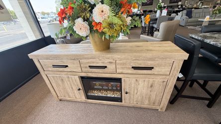 TV STAND WITH FIREPLACE