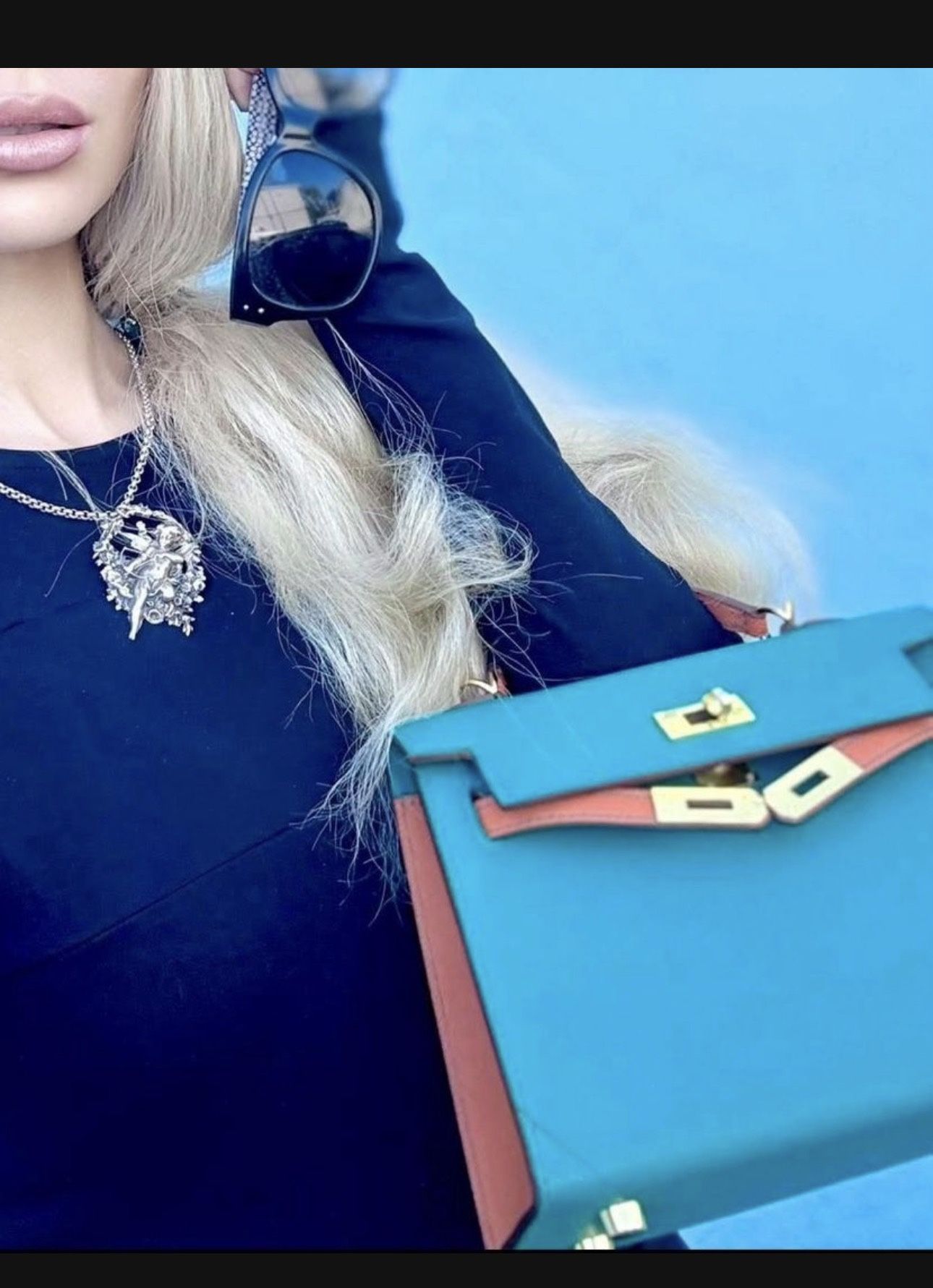 Bag Blue Hermes Kelli