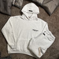 Fear of God Essentials ‘Light Oatmeal’ Hoodie & Sweatpants