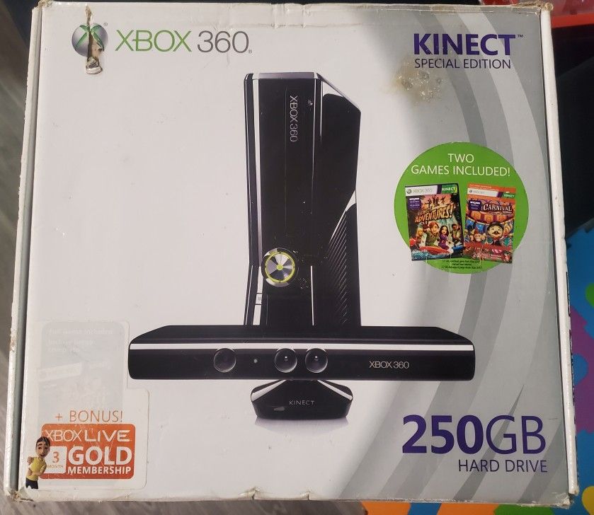 Xbox 360 S 360gb with Kinect Sensor