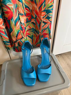 Turquoise high heels