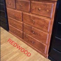 Pinewood 9 Drawer Dresser /(white For $479)choose Any Color 🎨