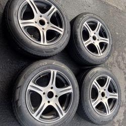 4 — 185/65r15 4x4.5 4x114.3 Accord Versa Lancer Wheels Rims Good 95% Treads 2024 DOT
