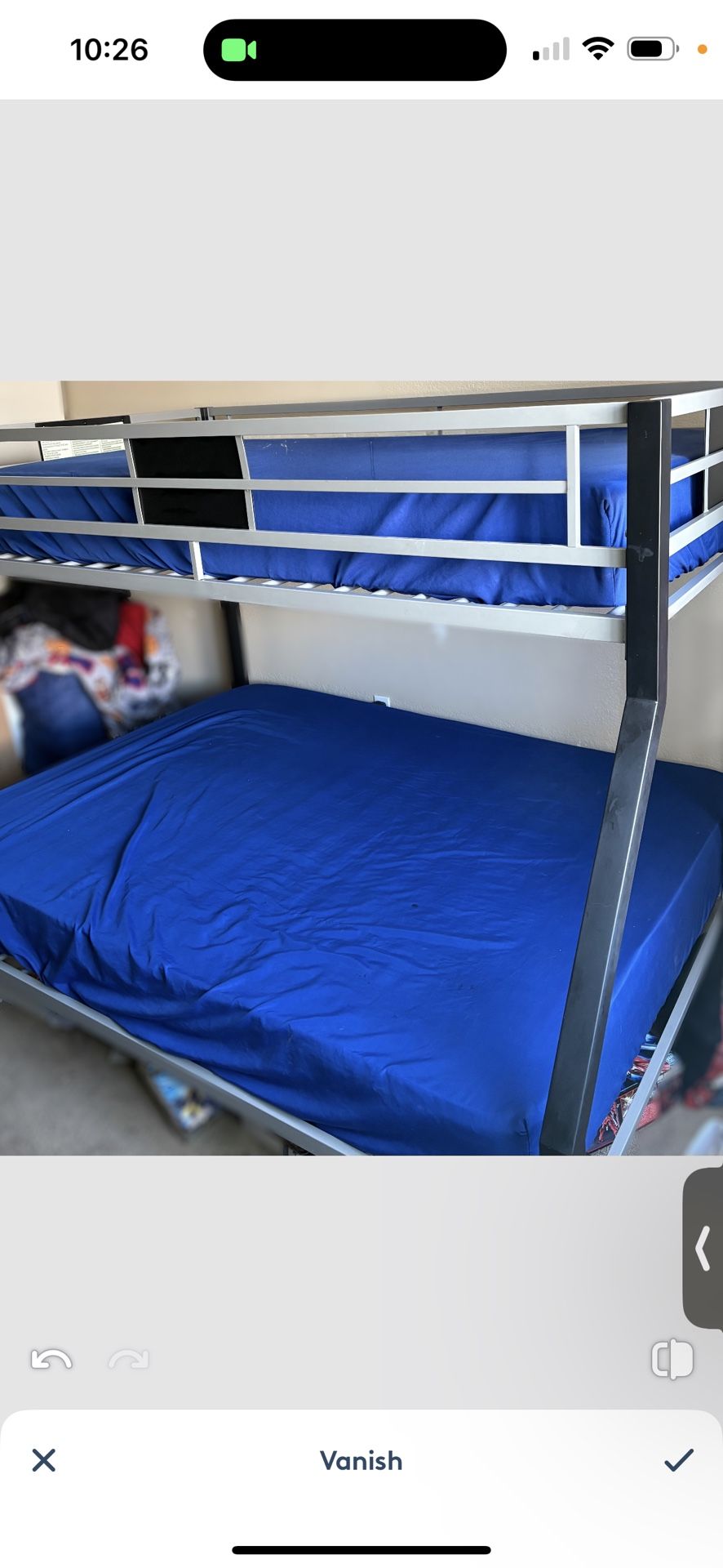 Metal black And gray bunk bed