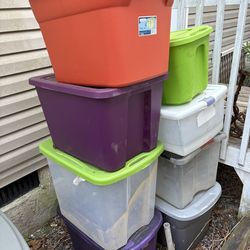 Plastic storage containers. Choose one or more for three dollars each.