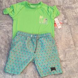 Boys 10/12 Bathing Suit Bottom And Top