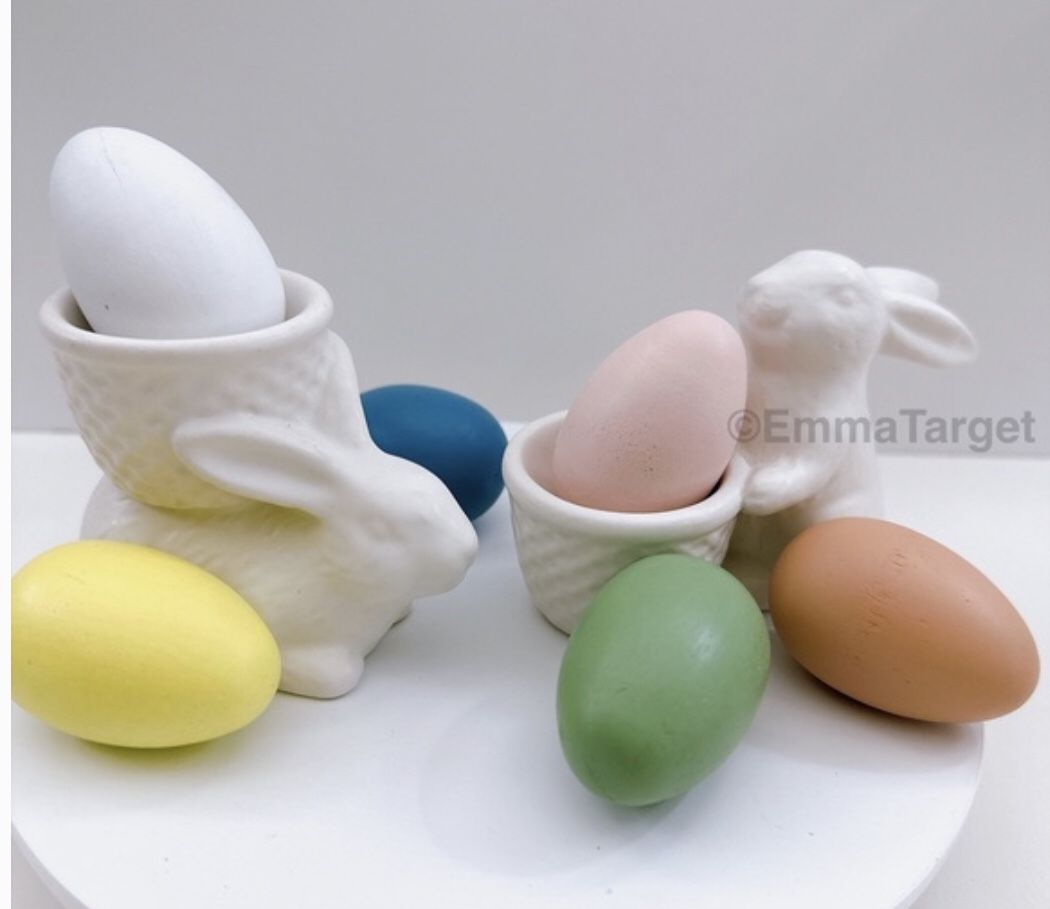 Target Bullseye Ceramic Easter Bunny Egg Holders Set NEW 2022