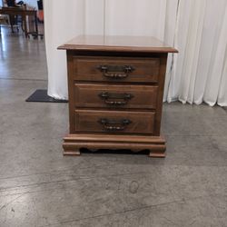 Traditional Brown Wood Three-Drawer End Table