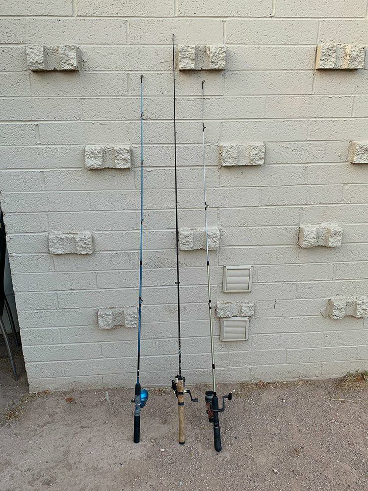 Fishing rods and tackle box