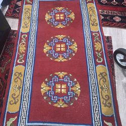 VINTAGE CHINESE RUG- 73”X37”