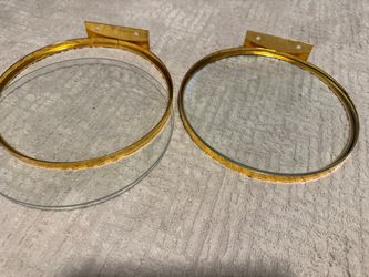 Round Gold Metal Wall Mirror Frames – Set of 2