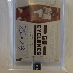 2024 NATIONAL TREASURE'S TEAM SLOGAN SIGNATURE BROCK PURDY BLACK BOX 1 OF 1