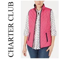 Charter Club Hot Pink Puffer Vest