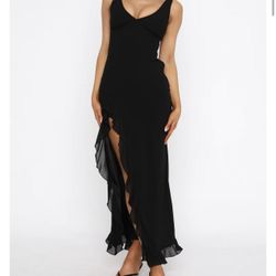 White Fox Tell Me Everything Black Maxi/Long Dress