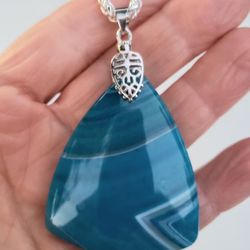 BRAND NEW AGATE STAINLESS STEEL NECKLACE 28"