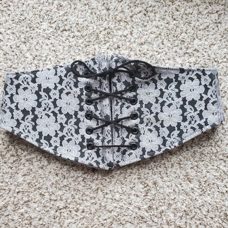 Silver/Grey Lace Waist Belt Reversible Unicorn Clothing Artemis