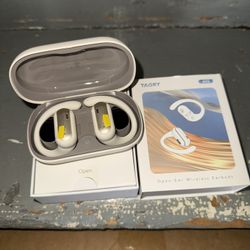 TAGRY Open Ear Headphones Wireless Earbuds 40HRS Playtime Fast Charging Headphone Digital Display Earphones with Ergonomic Earhook IPX7 Waterproof Ear