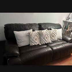 Brown Leather Electric Sofa