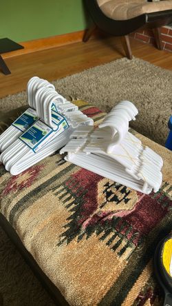 50 New White Plastic Kids Hangers 