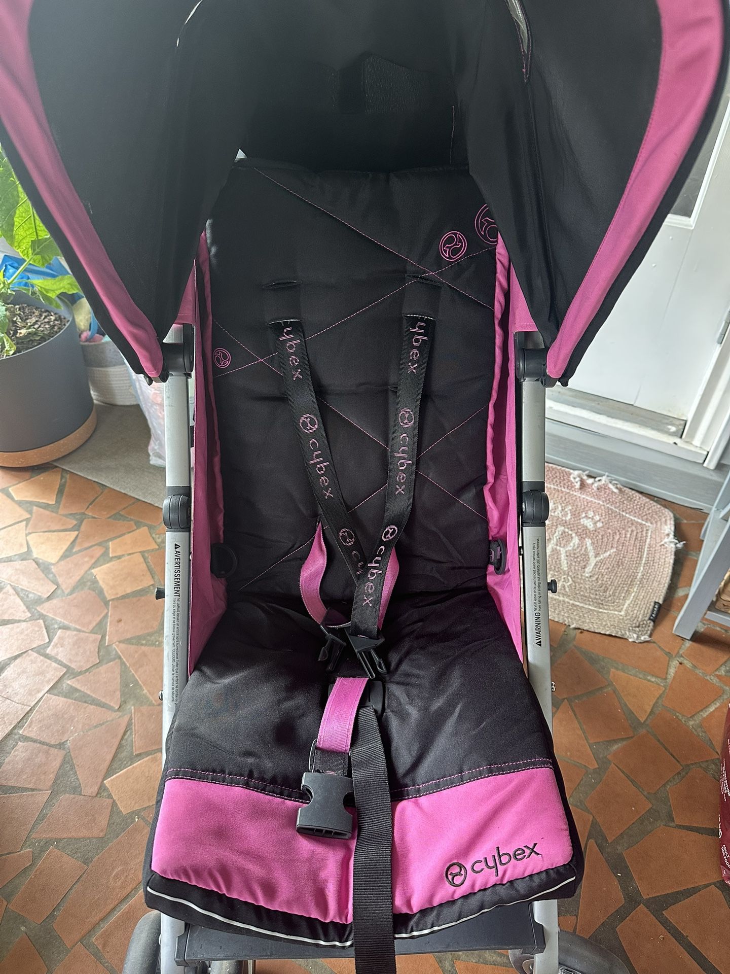 Cybex Lightweight Black & Pink Stroller .