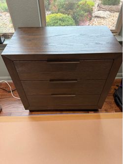 Pierce natural tall wood 3-drawer 30” nightstand with usb (set of 2)