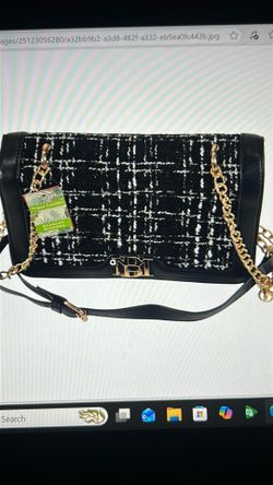 Badgley Mischa BM-4165 big crossbody wool cover vegan leather purse