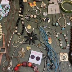 Fun 60 Piece Lot Of Vintage Jewelry