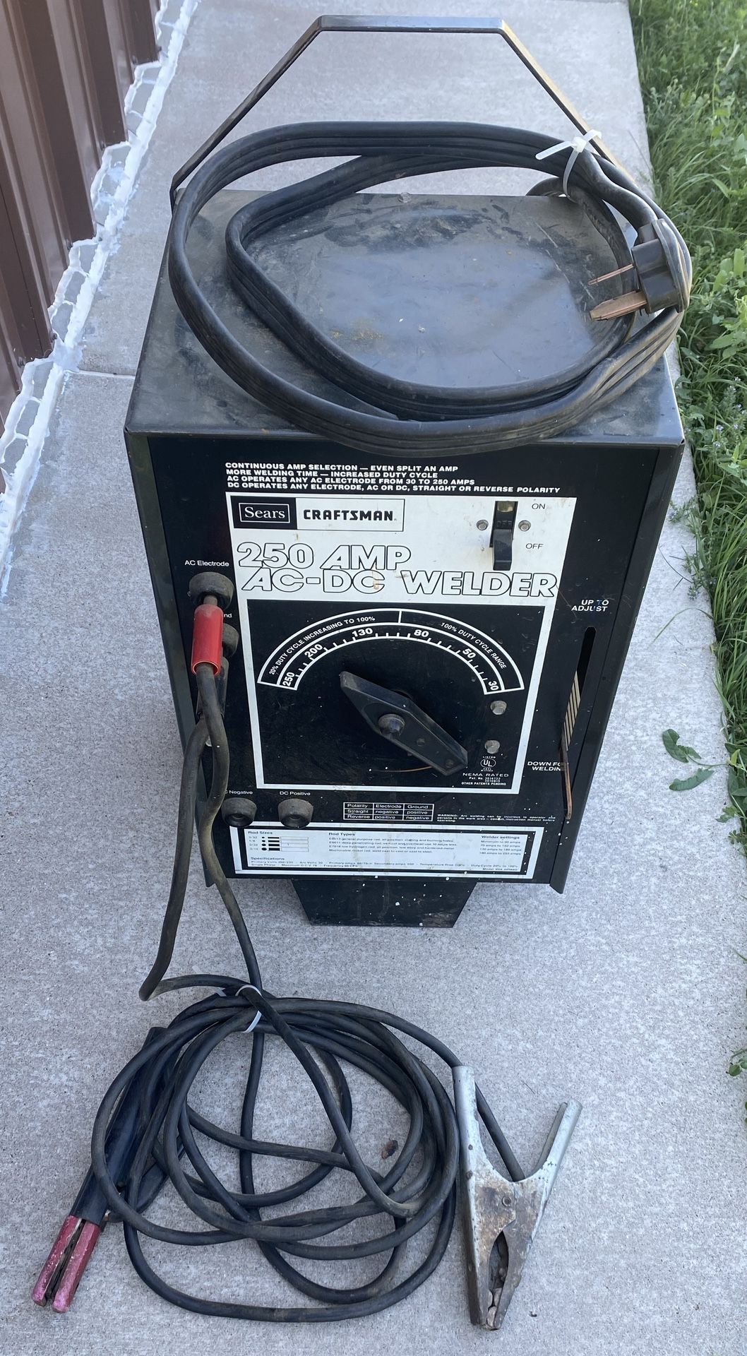 Sears Craftsman 250 Amp AC-DC Welder Model (contact info removed)80