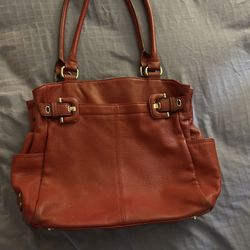 Beautiful Red Tignanello Genuine Leather Shoulder Bag 