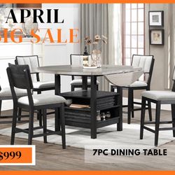 7 PC DINING TABLE 