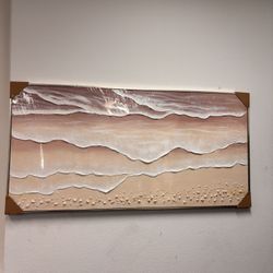 Brand New 60x30 Beach Wave Textured Hand Painted Abstract Wall Painting