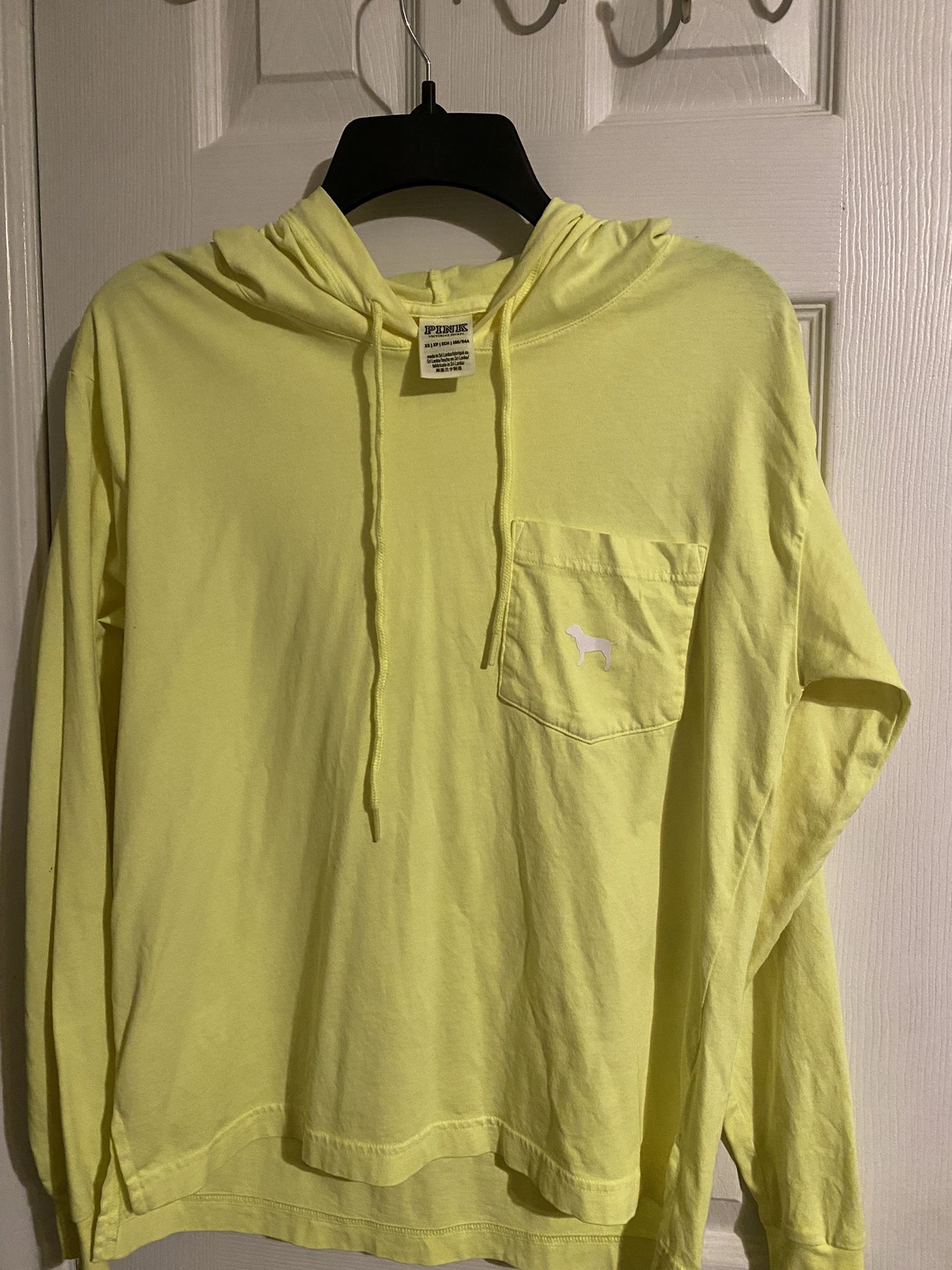 PINK Yellow Neon Sweatshirt XS