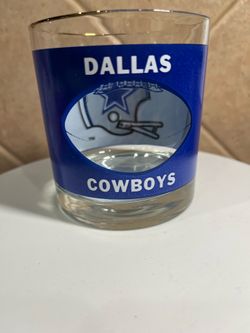 Vintage 1970s Dallas Cowboys NFL Helmet See Thru Football Tumbler Glass