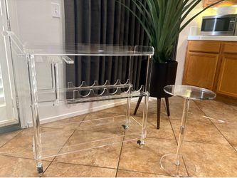 Wine cart and acrylic table both for 65