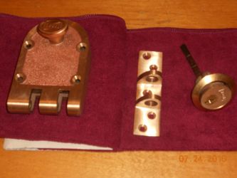 Solid brass Segal door locks. 