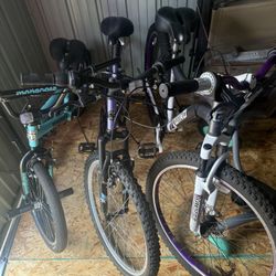 Bicycles and a tricycle